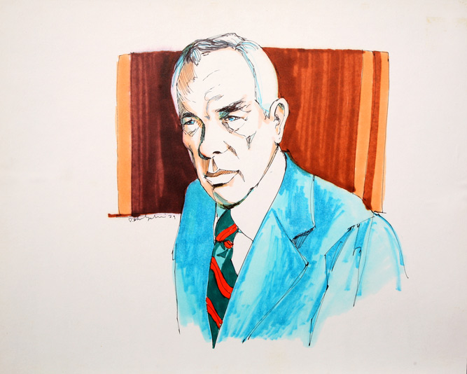 Court drawing of Lee Marvin