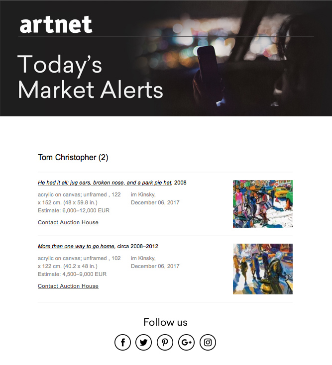 Art net listing screenshot