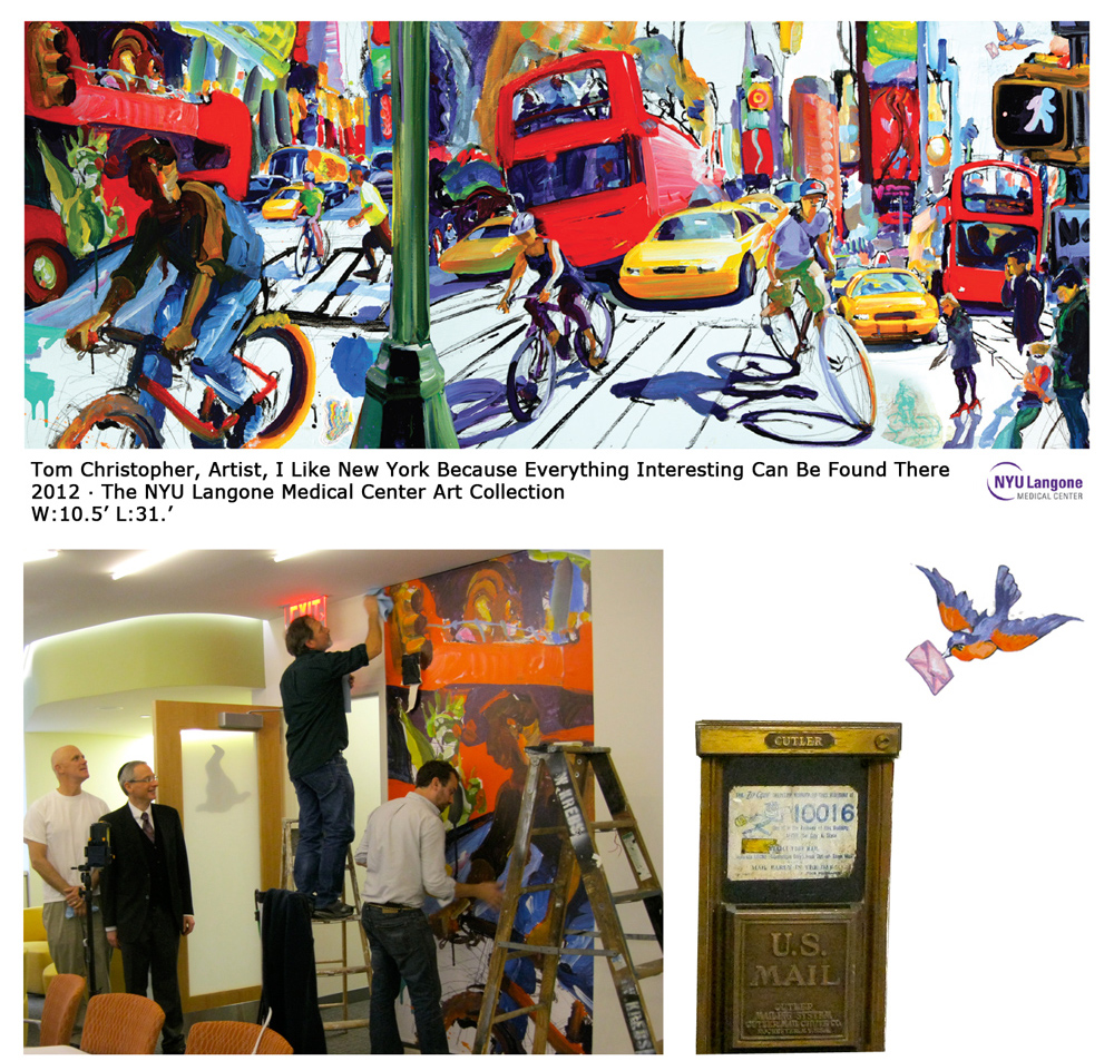 Artist Tom Christopher's murals for the Langone Medical Center